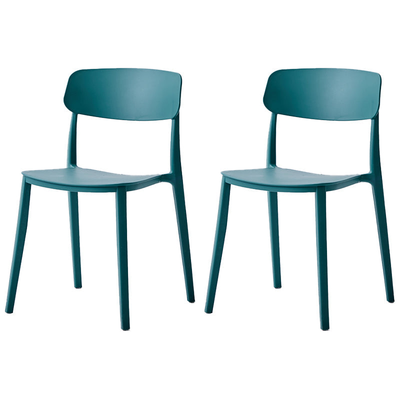 Scandinavian Plastic Restaurant Side Chair Candy Colors Open Back Dining Chair Green 2 Piece Set Clearhalo ' kitchen&dining_furn' 'Dining Chairs' 'Dining Tables & Seating' 'dining_chair' 'furn' 'furn_dining_chair' 'Furniture' 'furniture_dining_chair' 'Kitchen & Dining Furniture' 'kitchen' 4038639