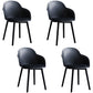 Contemporary Plastic Restaurant Arm Chair Matte Finish Solid Back Dining Chair (Set of 4) Black Clearhalo ' kitchen&dining_furn' 'Dining Chairs' 'Dining Tables & Seating' 'dining_chair' 'Furniture' 'furniture_dining_chair' 'Kitchen & Dining Furniture' 'kitchen' 4038646