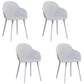 Contemporary Plastic Restaurant Arm Chair Matte Finish Solid Back Dining Chair (Set of 4) Gloss White Clearhalo ' kitchen&dining_furn' 'Dining Chairs' 'Dining Tables & Seating' 'dining_chair' 'Furniture' 'furniture_dining_chair' 'Kitchen & Dining Furniture' 'kitchen' 4038649