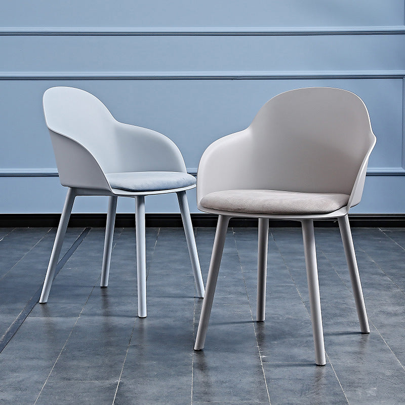 Contemporary Plastic Restaurant Arm Chair Matte Finish Solid Back Dining Chair (Set of 4) Clearhalo ' kitchen&dining_furn' 'Dining Chairs' 'Dining Tables & Seating' 'dining_chair' 'Furniture' 'furniture_dining_chair' 'Kitchen & Dining Furniture' 'kitchen' 4038651