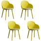 Contemporary Plastic Restaurant Arm Chair Matte Finish Solid Back Dining Chair (Set of 4) Yellow Clearhalo ' kitchen&dining_furn' 'Dining Chairs' 'Dining Tables & Seating' 'dining_chair' 'Furniture' 'furniture_dining_chair' 'Kitchen & Dining Furniture' 'kitchen' 4038652