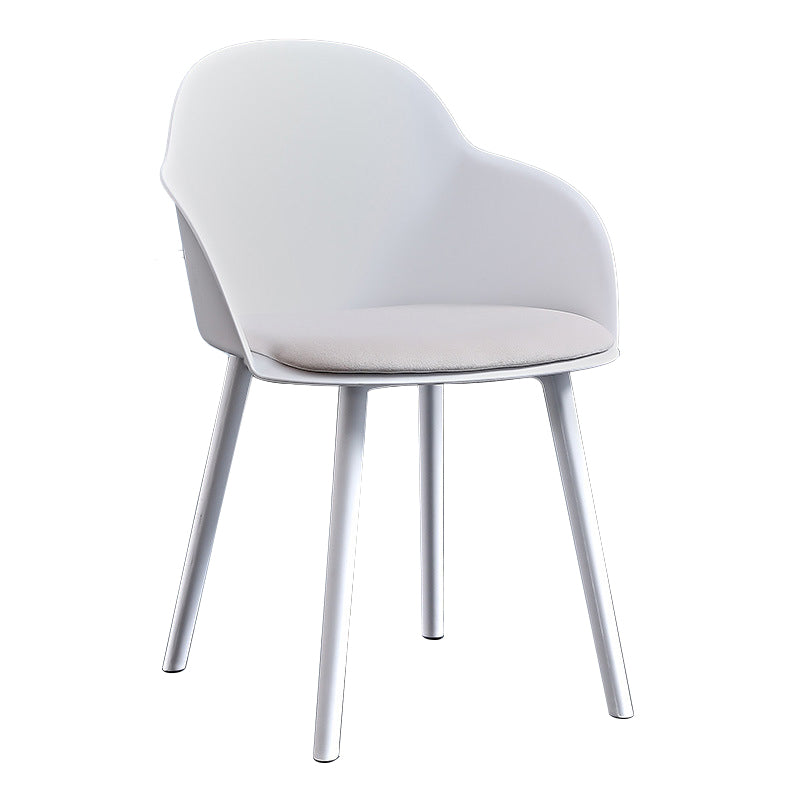 Contemporary Plastic Restaurant Arm Chair Matte Finish Solid Back Dining Chair (Set of 4) Clearhalo ' kitchen&dining_furn' 'Dining Chairs' 'Dining Tables & Seating' 'dining_chair' 'Furniture' 'furniture_dining_chair' 'Kitchen & Dining Furniture' 'kitchen' 4038653