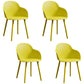 Contemporary Plastic Restaurant Arm Chair Matte Finish Solid Back Dining Chair (Set of 4) Golden Clearhalo ' kitchen&dining_furn' 'Dining Chairs' 'Dining Tables & Seating' 'dining_chair' 'Furniture' 'furniture_dining_chair' 'Kitchen & Dining Furniture' 'kitchen' 4038654