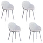 Contemporary Plastic Restaurant Arm Chair Matte Finish Solid Back Dining Chair (Set of 4) White Clearhalo ' kitchen&dining_furn' 'Dining Chairs' 'Dining Tables & Seating' 'dining_chair' 'Furniture' 'furniture_dining_chair' 'Kitchen & Dining Furniture' 'kitchen' 4038657