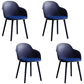 Contemporary Plastic Restaurant Arm Chair Matte Finish Solid Back Dining Chair (Set of 4) Navy Blue Clearhalo ' kitchen&dining_furn' 'Dining Chairs' 'Dining Tables & Seating' 'dining_chair' 'Furniture' 'furniture_dining_chair' 'Kitchen & Dining Furniture' 'kitchen' 4038659