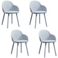 Contemporary Plastic Restaurant Arm Chair Matte Finish Solid Back Dining Chair (Set of 4) Grey Clearhalo ' kitchen&dining_furn' 'Dining Chairs' 'Dining Tables & Seating' 'dining_chair' 'Furniture' 'furniture_dining_chair' 'Kitchen & Dining Furniture' 'kitchen' 4038661