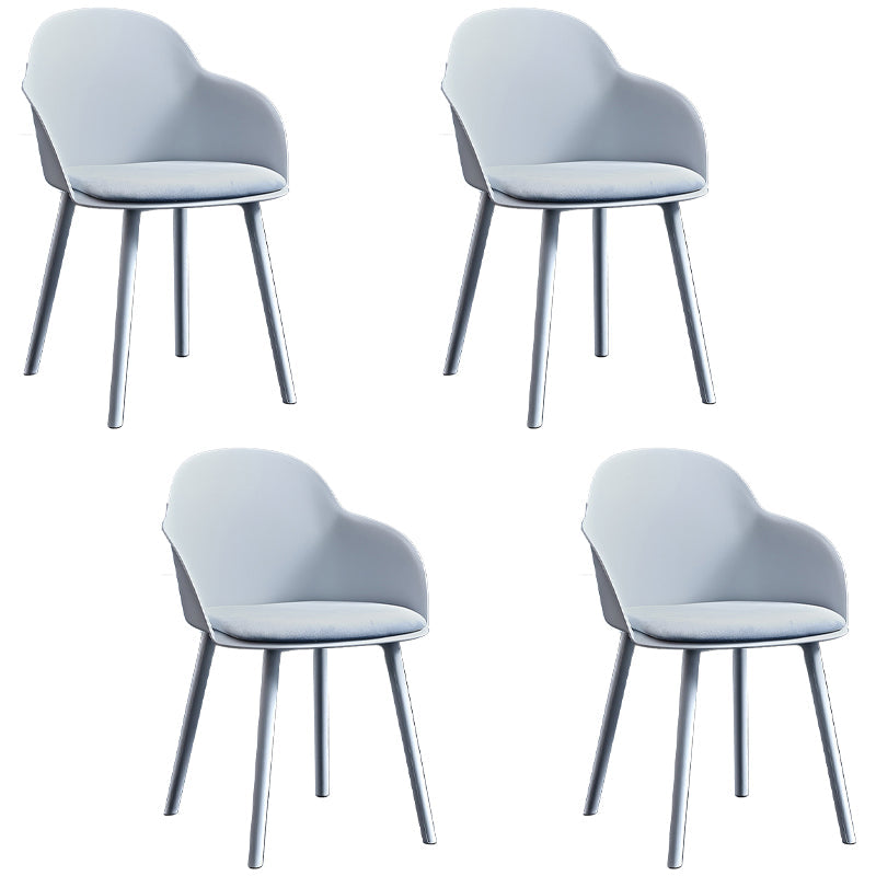Contemporary Plastic Restaurant Arm Chair Matte Finish Solid Back Dining Chair (Set of 4) Grey Clearhalo ' kitchen&dining_furn' 'Dining Chairs' 'Dining Tables & Seating' 'dining_chair' 'Furniture' 'furniture_dining_chair' 'Kitchen & Dining Furniture' 'kitchen' 4038661