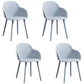 Contemporary Plastic Restaurant Arm Chair Matte Finish Solid Back Dining Chair (Set of 4) Silver Gray Clearhalo ' kitchen&dining_furn' 'Dining Chairs' 'Dining Tables & Seating' 'dining_chair' 'Furniture' 'furniture_dining_chair' 'Kitchen & Dining Furniture' 'kitchen' 4038666