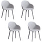 Contemporary Plastic Restaurant Arm Chair Matte Finish Solid Back Dining Chair (Set of 4) Gray-White Clearhalo ' kitchen&dining_furn' 'Dining Chairs' 'Dining Tables & Seating' 'dining_chair' 'Furniture' 'furniture_dining_chair' 'Kitchen & Dining Furniture' 'kitchen' 4038667