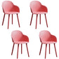 Contemporary Plastic Restaurant Arm Chair Matte Finish Solid Back Dining Chair (Set of 4) Watermelon Red Clearhalo ' kitchen&dining_furn' 'Dining Chairs' 'Dining Tables & Seating' 'dining_chair' 'Furniture' 'furniture_dining_chair' 'Kitchen & Dining Furniture' 'kitchen' 4038668