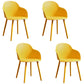 Contemporary Plastic Restaurant Arm Chair Matte Finish Solid Back Dining Chair (Set of 4) Orange Clearhalo ' kitchen&dining_furn' 'Dining Chairs' 'Dining Tables & Seating' 'dining_chair' 'Furniture' 'furniture_dining_chair' 'Kitchen & Dining Furniture' 'kitchen' 4038669