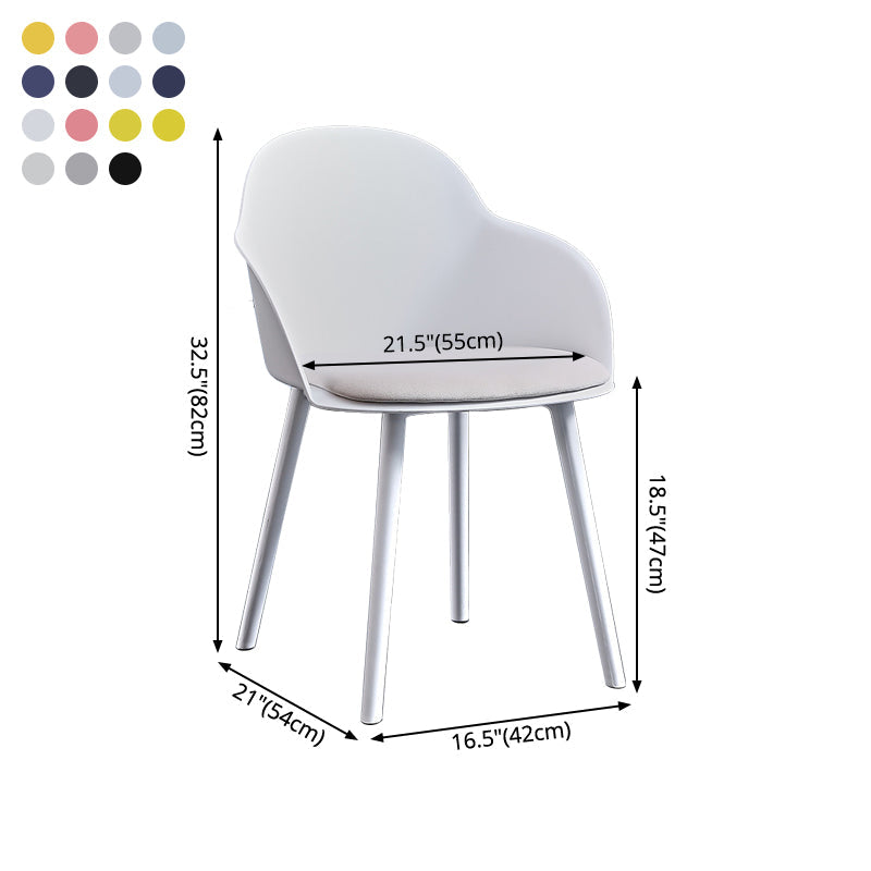 Contemporary Plastic Restaurant Arm Chair Matte Finish Solid Back Dining Chair (Set of 4) Clearhalo ' kitchen&dining_furn' 'Dining Chairs' 'Dining Tables & Seating' 'dining_chair' 'Furniture' 'furniture_dining_chair' 'Kitchen & Dining Furniture' 'kitchen' 4038670