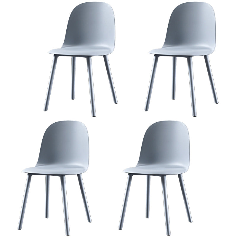 Scandinavian Plastic Restaurant Side Chair Matte Finish Parsons Dining Chair (Set of 4) Silver Gray Clearhalo ' kitchen&dining_furn' 'Dining Chairs' 'Dining Tables & Seating' 'dining_chair' 'furn' 'furn_dining_chair' 'Furniture' 'furniture_dining_chair' 'Kitchen & Dining Furniture' 'kitchen' 4038672