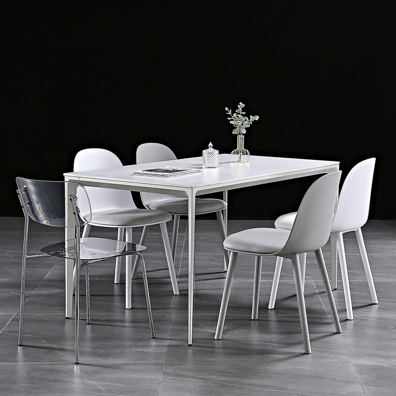 Scandinavian Plastic Restaurant Side Chair Matte Finish Parsons Dining Chair (Set of 4) Clearhalo ' kitchen&dining_furn' 'Dining Chairs' 'Dining Tables & Seating' 'dining_chair' 'furn' 'furn_dining_chair' 'Furniture' 'furniture_dining_chair' 'Kitchen & Dining Furniture' 'kitchen' 4038676