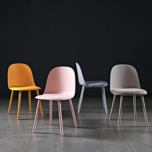 Scandinavian Plastic Restaurant Side Chair Matte Finish Parsons Dining Chair (Set of 4) Clearhalo ' kitchen&dining_furn' 'Dining Chairs' 'Dining Tables & Seating' 'dining_chair' 'furn' 'furn_dining_chair' 'Furniture' 'furniture_dining_chair' 'Kitchen & Dining Furniture' 'kitchen' 4038677