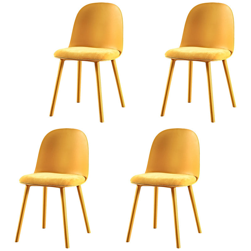 Scandinavian Plastic Restaurant Side Chair Matte Finish Parsons Dining Chair (Set of 4) Golden Clearhalo ' kitchen&dining_furn' 'Dining Chairs' 'Dining Tables & Seating' 'dining_chair' 'furn' 'furn_dining_chair' 'Furniture' 'furniture_dining_chair' 'Kitchen & Dining Furniture' 'kitchen' 4038678
