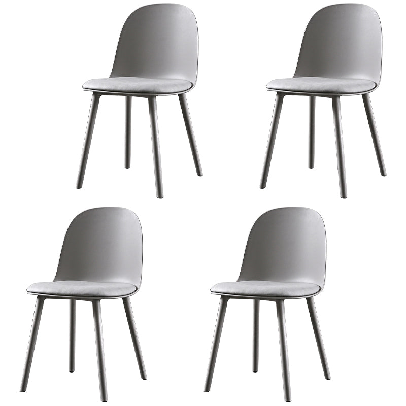 Scandinavian Plastic Restaurant Side Chair Matte Finish Parsons Dining Chair (Set of 4) Pewter Clearhalo ' kitchen&dining_furn' 'Dining Chairs' 'Dining Tables & Seating' 'dining_chair' 'furn' 'furn_dining_chair' 'Furniture' 'furniture_dining_chair' 'Kitchen & Dining Furniture' 'kitchen' 4038681