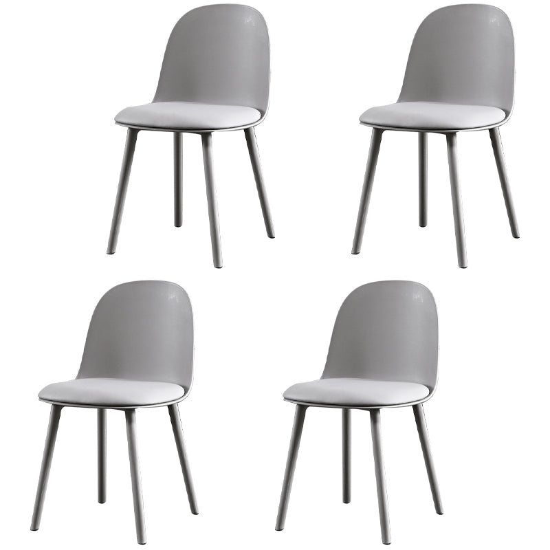 Scandinavian Plastic Restaurant Side Chair Matte Finish Parsons Dining Chair (Set of 4) Light Gray Clearhalo ' kitchen&dining_furn' 'Dining Chairs' 'Dining Tables & Seating' 'dining_chair' 'furn' 'furn_dining_chair' 'Furniture' 'furniture_dining_chair' 'Kitchen & Dining Furniture' 'kitchen' 4038686
