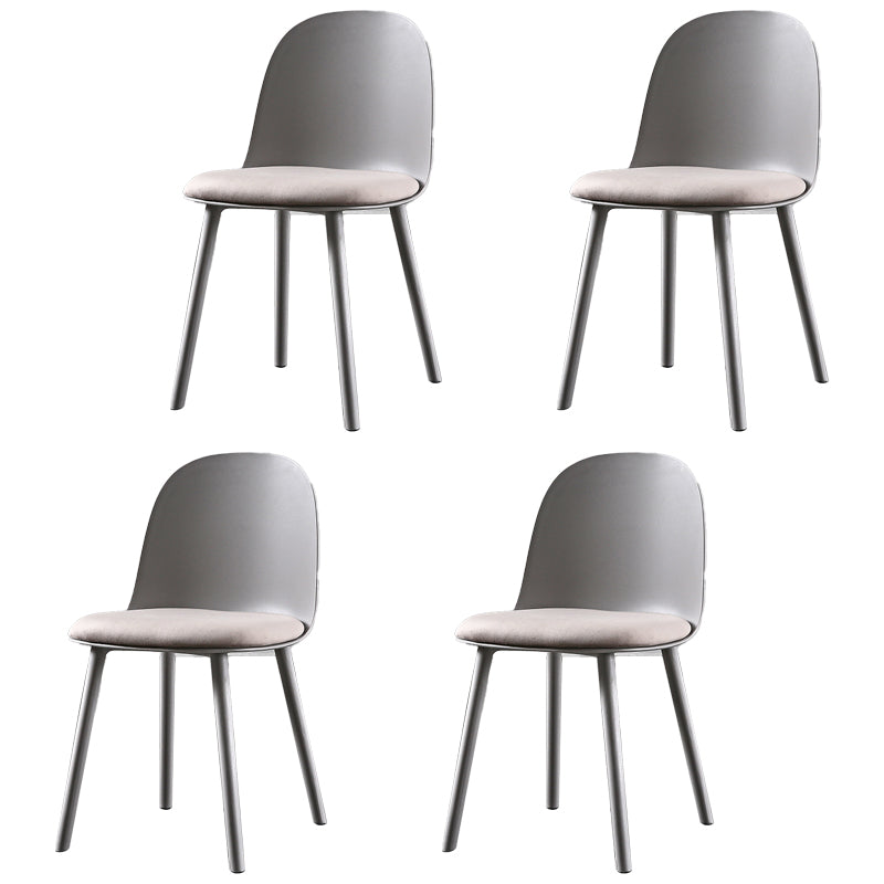 Scandinavian Plastic Restaurant Side Chair Matte Finish Parsons Dining Chair (Set of 4) Carbon Clearhalo ' kitchen&dining_furn' 'Dining Chairs' 'Dining Tables & Seating' 'dining_chair' 'furn' 'furn_dining_chair' 'Furniture' 'furniture_dining_chair' 'Kitchen & Dining Furniture' 'kitchen' 4038687