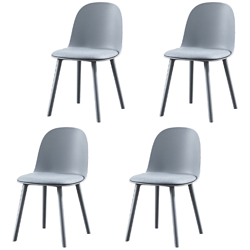 Scandinavian Plastic Restaurant Side Chair Matte Finish Parsons Dining Chair (Set of 4) Smoke Gray Clearhalo ' kitchen&dining_furn' 'Dining Chairs' 'Dining Tables & Seating' 'dining_chair' 'furn' 'furn_dining_chair' 'Furniture' 'furniture_dining_chair' 'Kitchen & Dining Furniture' 'kitchen' 4038690