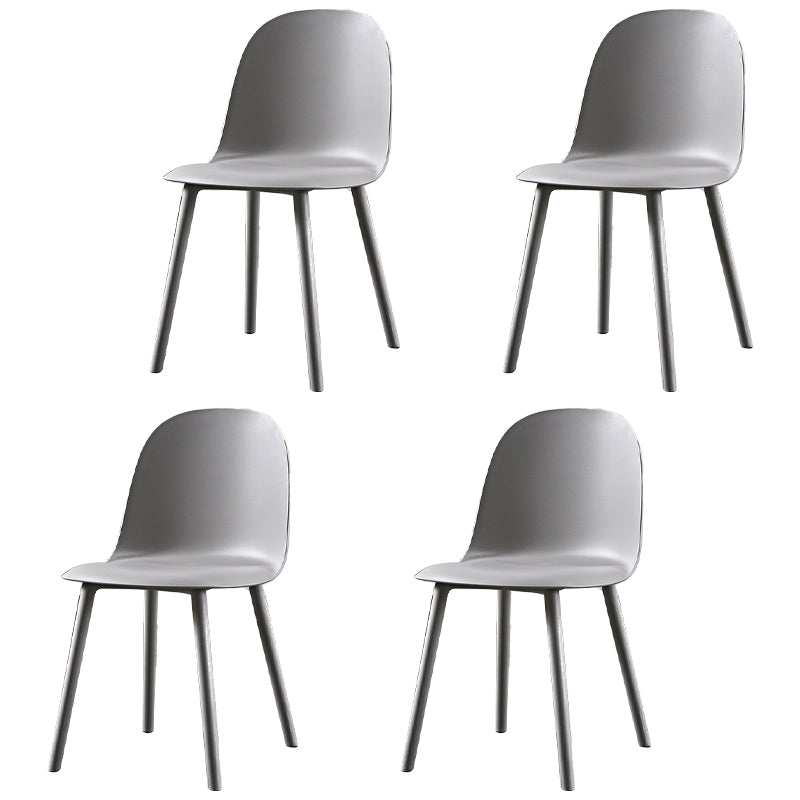 Scandinavian Plastic Restaurant Side Chair Matte Finish Parsons Dining Chair (Set of 4) Black-Gray Clearhalo ' kitchen&dining_furn' 'Dining Chairs' 'Dining Tables & Seating' 'dining_chair' 'furn' 'furn_dining_chair' 'Furniture' 'furniture_dining_chair' 'Kitchen & Dining Furniture' 'kitchen' 4038691