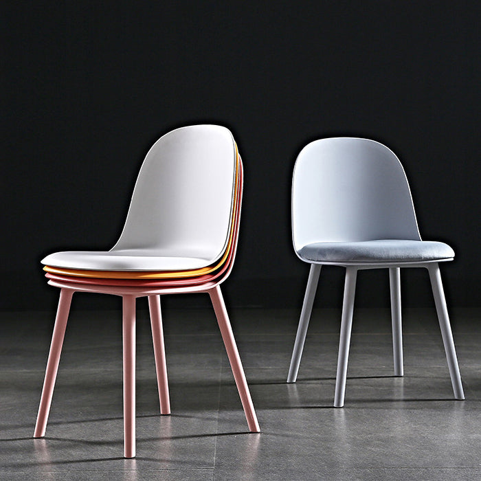 Scandinavian Plastic Restaurant Side Chair Matte Finish Parsons Dining Chair (Set of 4) Clearhalo ' kitchen&dining_furn' 'Dining Chairs' 'Dining Tables & Seating' 'dining_chair' 'furn' 'furn_dining_chair' 'Furniture' 'furniture_dining_chair' 'Kitchen & Dining Furniture' 'kitchen' 4038692