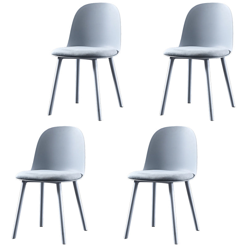 Scandinavian Plastic Restaurant Side Chair Matte Finish Parsons Dining Chair (Set of 4) Grey Clearhalo ' kitchen&dining_furn' 'Dining Chairs' 'Dining Tables & Seating' 'dining_chair' 'furn' 'furn_dining_chair' 'Furniture' 'furniture_dining_chair' 'Kitchen & Dining Furniture' 'kitchen' 4038695