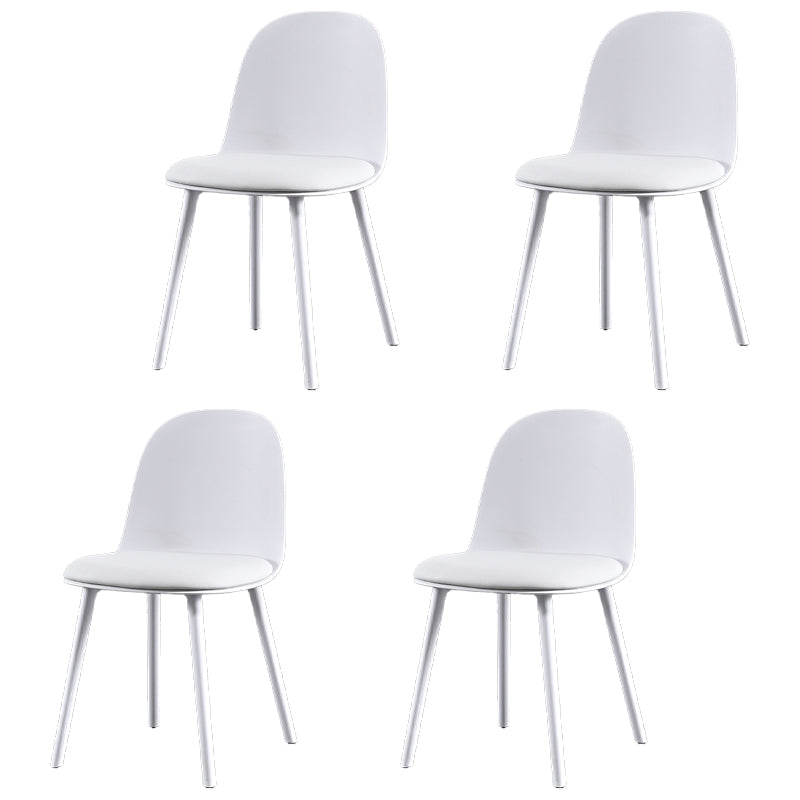Scandinavian Plastic Restaurant Side Chair Matte Finish Parsons Dining Chair (Set of 4) Textured White Clearhalo ' kitchen&dining_furn' 'Dining Chairs' 'Dining Tables & Seating' 'dining_chair' 'furn' 'furn_dining_chair' 'Furniture' 'furniture_dining_chair' 'Kitchen & Dining Furniture' 'kitchen' 4038700