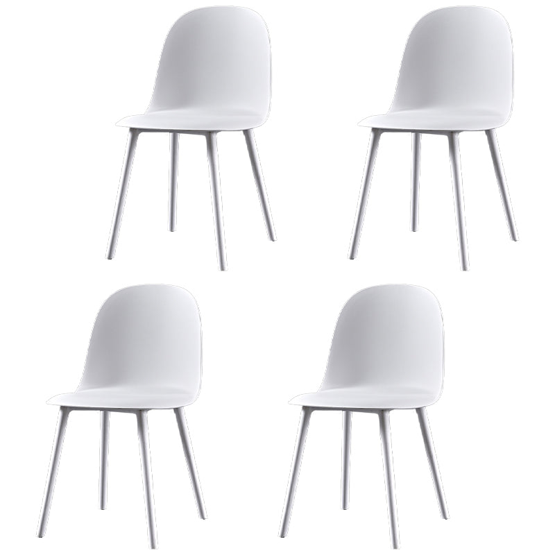 Scandinavian Plastic Restaurant Side Chair Matte Finish Parsons Dining Chair (Set of 4) White Clearhalo ' kitchen&dining_furn' 'Dining Chairs' 'Dining Tables & Seating' 'dining_chair' 'furn' 'furn_dining_chair' 'Furniture' 'furniture_dining_chair' 'Kitchen & Dining Furniture' 'kitchen' 4038702