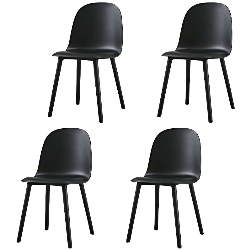 Scandinavian Plastic Restaurant Side Chair Matte Finish Parsons Dining Chair (Set of 4) Black Clearhalo ' kitchen&dining_furn' 'Dining Chairs' 'Dining Tables & Seating' 'dining_chair' 'furn' 'furn_dining_chair' 'Furniture' 'furniture_dining_chair' 'Kitchen & Dining Furniture' 'kitchen' 4038705