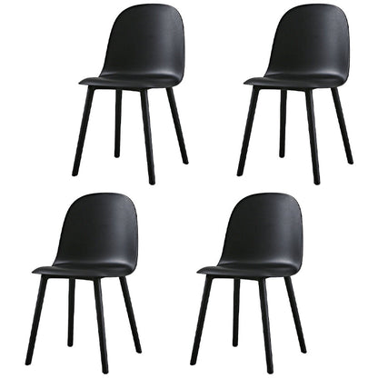 Scandinavian Plastic Restaurant Side Chair Matte Finish Parsons Dining Chair (Set of 4) Black Clearhalo ' kitchen&dining_furn' 'Dining Chairs' 'Dining Tables & Seating' 'dining_chair' 'furn' 'furn_dining_chair' 'Furniture' 'furniture_dining_chair' 'Kitchen & Dining Furniture' 'kitchen' 4038705