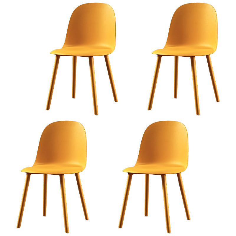 Scandinavian Plastic Restaurant Side Chair Matte Finish Parsons Dining Chair (Set of 4) Orange Clearhalo ' kitchen&dining_furn' 'Dining Chairs' 'Dining Tables & Seating' 'dining_chair' 'furn' 'furn_dining_chair' 'Furniture' 'furniture_dining_chair' 'Kitchen & Dining Furniture' 'kitchen' 4038706