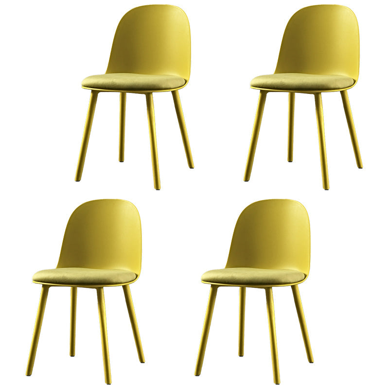 Scandinavian Plastic Restaurant Side Chair Matte Finish Parsons Dining Chair (Set of 4) Ginger Clearhalo ' kitchen&dining_furn' 'Dining Chairs' 'Dining Tables & Seating' 'dining_chair' 'furn' 'furn_dining_chair' 'Furniture' 'furniture_dining_chair' 'Kitchen & Dining Furniture' 'kitchen' 4038707