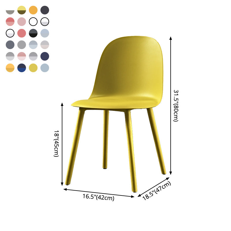 Scandinavian Plastic Restaurant Side Chair Matte Finish Parsons Dining Chair (Set of 4) Clearhalo ' kitchen&dining_furn' 'Dining Chairs' 'Dining Tables & Seating' 'dining_chair' 'furn' 'furn_dining_chair' 'Furniture' 'furniture_dining_chair' 'Kitchen & Dining Furniture' 'kitchen' 4038709