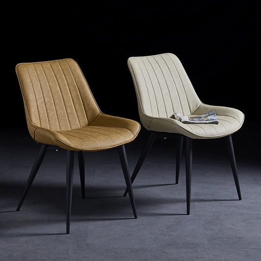 Scandinavian Leather Restaurant Side Chair Matte Finish Parsons Dining Chair Clearhalo ' kitchen&dining_furn' 'Dining Chairs' 'Dining Tables & Seating' 'dining_chair' 'furn' 'furn_dining_chair' 'Furniture' 'furniture_dining_chair' 'Kitchen & Dining Furniture' 'kitchen' 4038712