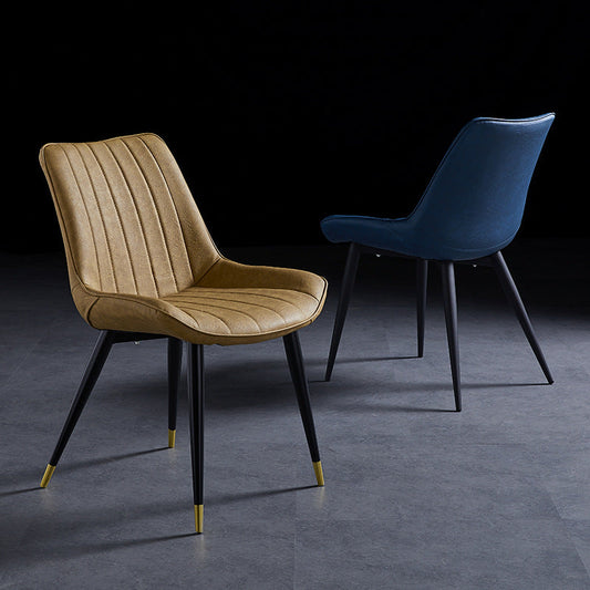 Scandinavian Leather Restaurant Side Chair Matte Finish Parsons Dining Chair Clearhalo ' kitchen&dining_furn' 'Dining Chairs' 'Dining Tables & Seating' 'dining_chair' 'furn' 'furn_dining_chair' 'Furniture' 'furniture_dining_chair' 'Kitchen & Dining Furniture' 'kitchen' 4038714