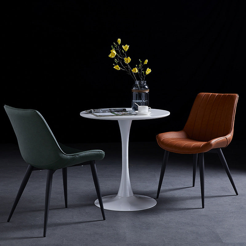 Scandinavian Leather Restaurant Side Chair Matte Finish Parsons Dining Chair Clearhalo ' kitchen&dining_furn' 'Dining Chairs' 'Dining Tables & Seating' 'dining_chair' 'furn' 'furn_dining_chair' 'Furniture' 'furniture_dining_chair' 'Kitchen & Dining Furniture' 'kitchen' 4038716