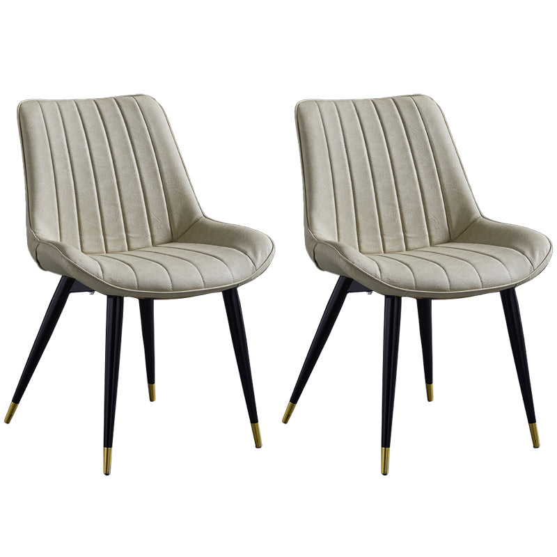 Scandinavian Leather Restaurant Side Chair Matte Finish Parsons Dining Chair Beige 2 Piece Set Black Gold Clearhalo ' kitchen&dining_furn' 'Dining Chairs' 'Dining Tables & Seating' 'dining_chair' 'furn' 'furn_dining_chair' 'Furniture' 'furniture_dining_chair' 'Kitchen & Dining Furniture' 'kitchen' 4038717