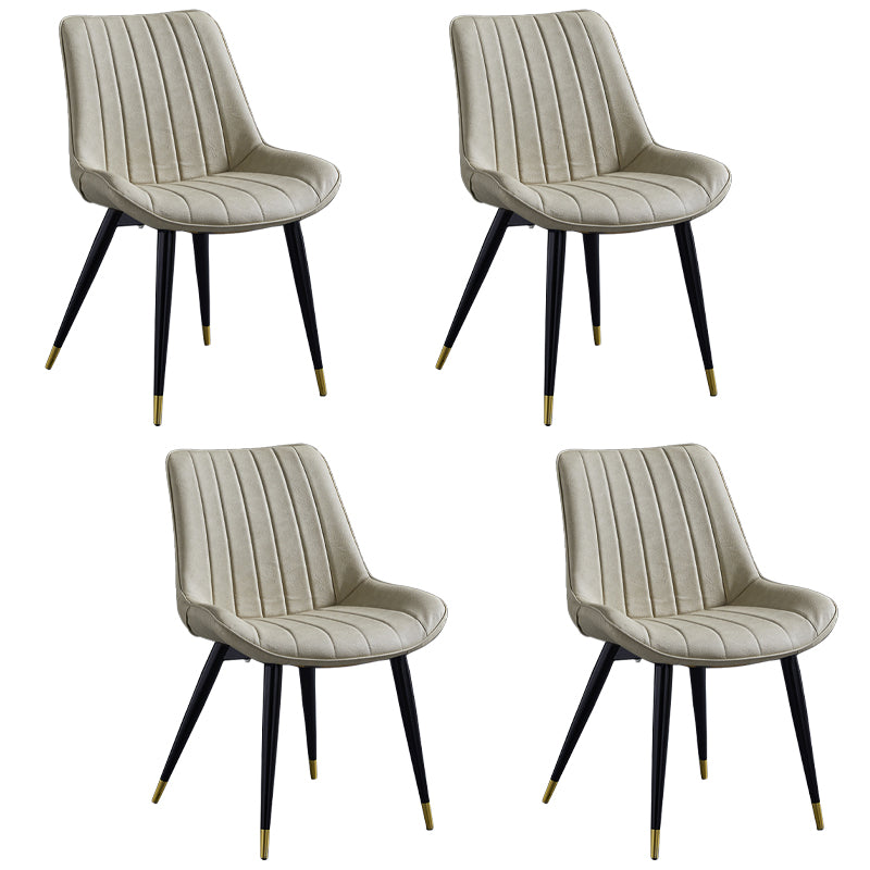 Scandinavian Leather Restaurant Side Chair Matte Finish Parsons Dining Chair Beige 4 Piece Set Black Gold Clearhalo ' kitchen&dining_furn' 'Dining Chairs' 'Dining Tables & Seating' 'dining_chair' 'furn' 'furn_dining_chair' 'Furniture' 'furniture_dining_chair' 'Kitchen & Dining Furniture' 'kitchen' 4038719
