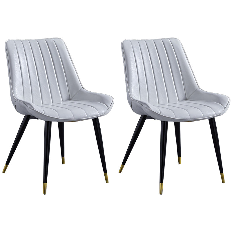 Scandinavian Leather Restaurant Side Chair Matte Finish Parsons Dining Chair White 2 Piece Set Black Gold Clearhalo ' kitchen&dining_furn' 'Dining Chairs' 'Dining Tables & Seating' 'dining_chair' 'furn' 'furn_dining_chair' 'Furniture' 'furniture_dining_chair' 'Kitchen & Dining Furniture' 'kitchen' 4038723