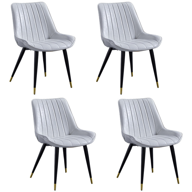 Scandinavian Leather Restaurant Side Chair Matte Finish Parsons Dining Chair White 4 Piece Set Black Gold Clearhalo ' kitchen&dining_furn' 'Dining Chairs' 'Dining Tables & Seating' 'dining_chair' 'furn' 'furn_dining_chair' 'Furniture' 'furniture_dining_chair' 'Kitchen & Dining Furniture' 'kitchen' 4038725