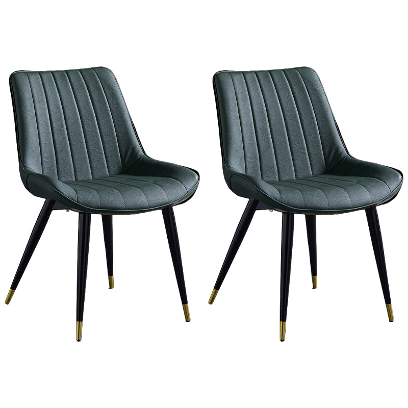 Scandinavian Leather Restaurant Side Chair Matte Finish Parsons Dining Chair Green 2 Piece Set Black Gold Clearhalo ' kitchen&dining_furn' 'Dining Chairs' 'Dining Tables & Seating' 'dining_chair' 'furn' 'furn_dining_chair' 'Furniture' 'furniture_dining_chair' 'Kitchen & Dining Furniture' 'kitchen' 4038734
