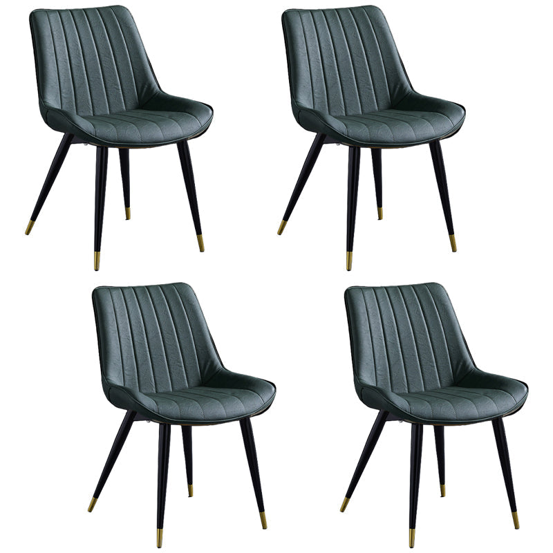 Scandinavian Leather Restaurant Side Chair Matte Finish Parsons Dining Chair Green 4 Piece Set Black Gold Clearhalo ' kitchen&dining_furn' 'Dining Chairs' 'Dining Tables & Seating' 'dining_chair' 'furn' 'furn_dining_chair' 'Furniture' 'furniture_dining_chair' 'Kitchen & Dining Furniture' 'kitchen' 4038735