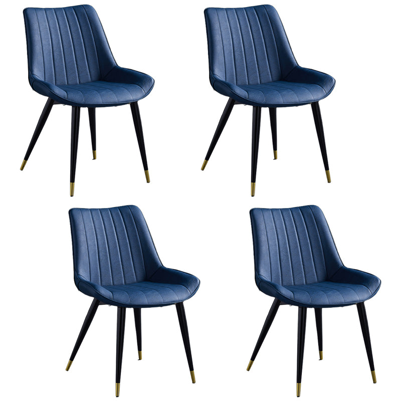 Scandinavian Leather Restaurant Side Chair Matte Finish Parsons Dining Chair Blue 4 Piece Set Black Gold Clearhalo ' kitchen&dining_furn' 'Dining Chairs' 'Dining Tables & Seating' 'dining_chair' 'furn' 'furn_dining_chair' 'Furniture' 'furniture_dining_chair' 'Kitchen & Dining Furniture' 'kitchen' 4038738