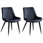 Scandinavian Leather Restaurant Side Chair Matte Finish Parsons Dining Chair Black 2 Piece Set Black Gold Clearhalo ' kitchen&dining_furn' 'Dining Chairs' 'Dining Tables & Seating' 'dining_chair' 'furn' 'furn_dining_chair' 'Furniture' 'furniture_dining_chair' 'Kitchen & Dining Furniture' 'kitchen' 4038743