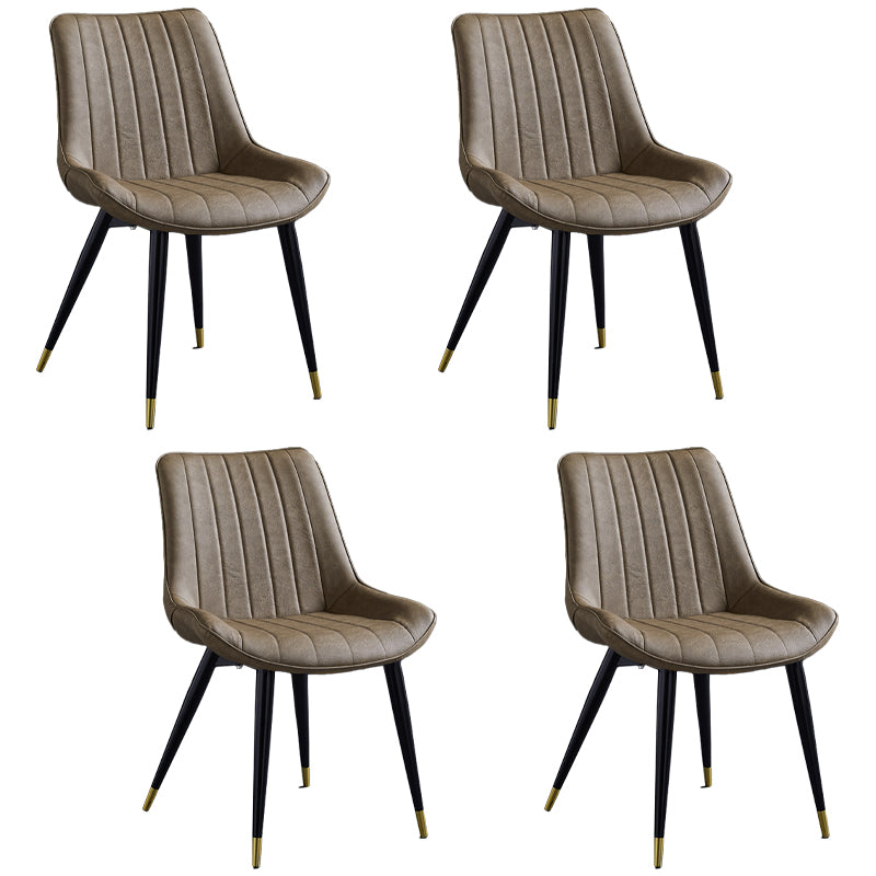 Scandinavian Leather Restaurant Side Chair Matte Finish Parsons Dining Chair Camel 4 Piece Set Black Gold Clearhalo ' kitchen&dining_furn' 'Dining Chairs' 'Dining Tables & Seating' 'dining_chair' 'furn' 'furn_dining_chair' 'Furniture' 'furniture_dining_chair' 'Kitchen & Dining Furniture' 'kitchen' 4038747
