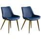 Scandinavian Leather Restaurant Side Chair Matte Finish Parsons Dining Chair Blue 2 Piece Set Brass Gold Clearhalo ' kitchen&dining_furn' 'Dining Chairs' 'Dining Tables & Seating' 'dining_chair' 'furn' 'furn_dining_chair' 'Furniture' 'furniture_dining_chair' 'Kitchen & Dining Furniture' 'kitchen' 4038752