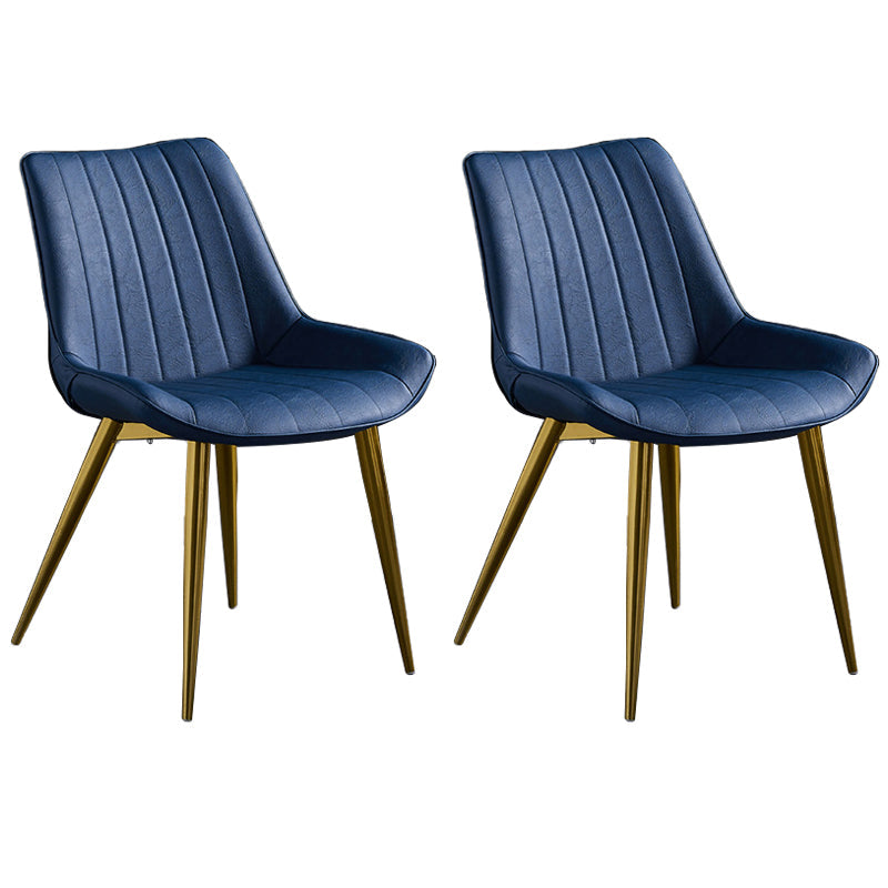 Scandinavian Leather Restaurant Side Chair Matte Finish Parsons Dining Chair Blue 2 Piece Set Brass Gold Clearhalo ' kitchen&dining_furn' 'Dining Chairs' 'Dining Tables & Seating' 'dining_chair' 'furn' 'furn_dining_chair' 'Furniture' 'furniture_dining_chair' 'Kitchen & Dining Furniture' 'kitchen' 4038752