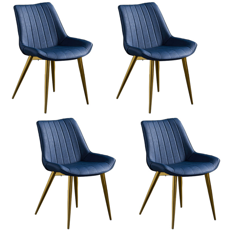 Scandinavian Leather Restaurant Side Chair Matte Finish Parsons Dining Chair Blue 4 Piece Set Brass Gold Clearhalo ' kitchen&dining_furn' 'Dining Chairs' 'Dining Tables & Seating' 'dining_chair' 'furn' 'furn_dining_chair' 'Furniture' 'furniture_dining_chair' 'Kitchen & Dining Furniture' 'kitchen' 4038753