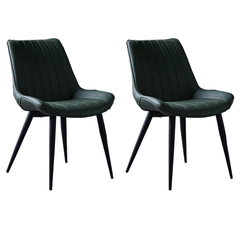 Scandinavian Leather Restaurant Side Chair Matte Finish Parsons Dining Chair Green 2 Piece Set Black Clearhalo ' kitchen&dining_furn' 'Dining Chairs' 'Dining Tables & Seating' 'dining_chair' 'furn' 'furn_dining_chair' 'Furniture' 'furniture_dining_chair' 'Kitchen & Dining Furniture' 'kitchen' 4038758